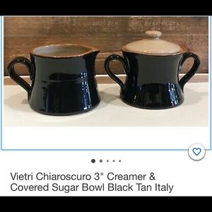 Vietri Cream chiaroscuro Cream and sugar bowl set